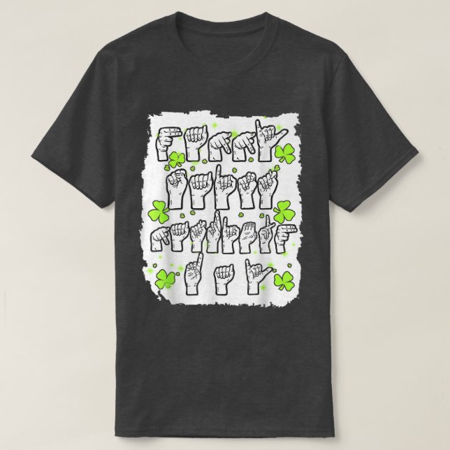 Camiseta Lenguaje de Rótulo ASL Happy St (Diseño del anverso)