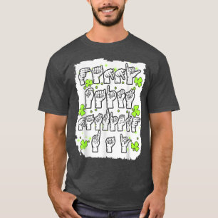 Camiseta Lenguaje de Rótulo ASL Happy St