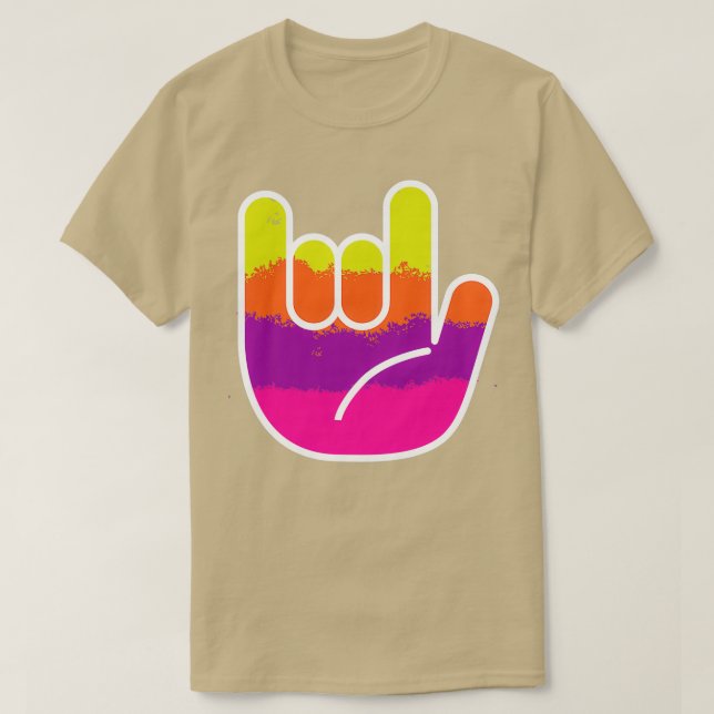 Camiseta Lenguaje de Rótulo ASL I Love You 2 (Diseño del anverso)