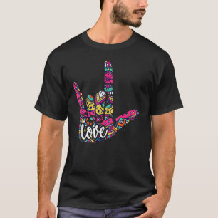 Camiseta Lenguaje De Rótulo Asl Te Amo Idioma Rótulo Amer