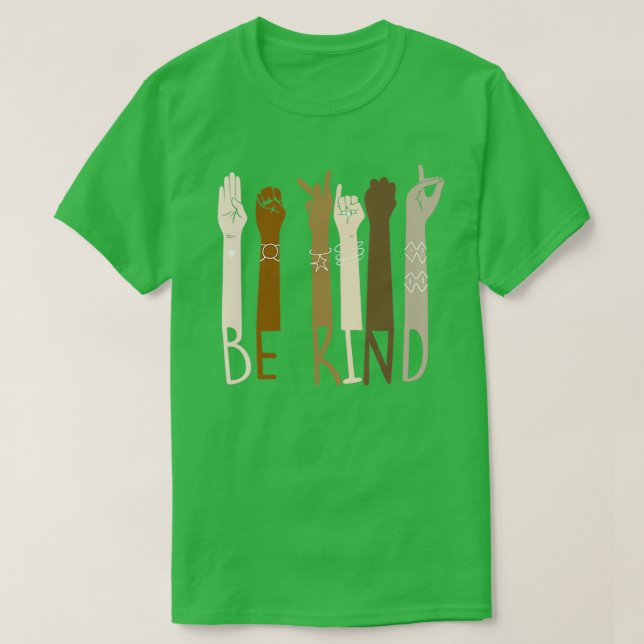 Camiseta Lenguaje de Rótulo Be Kind 28 (Diseño del anverso)