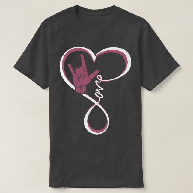 Camiseta Lenguaje de Rótulo de amor Corazón (Diseño del anverso)