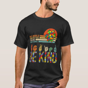 Camiseta Lenguaje de Rótulo de buena mano Asl Puzzle Autism
