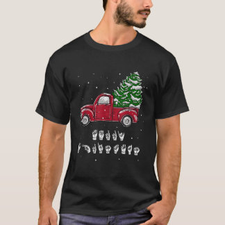 Camiseta Lenguaje de Rótulo de mano de camionetas de navida