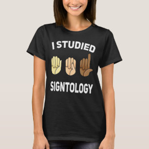 Camiseta Lenguaje de Rótulo de mano de señalización Gesto d