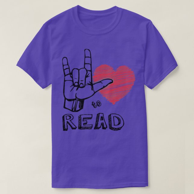 Camiseta Lenguaje de Rótulo dice que me encanta leer; Rótul (Diseño del anverso)