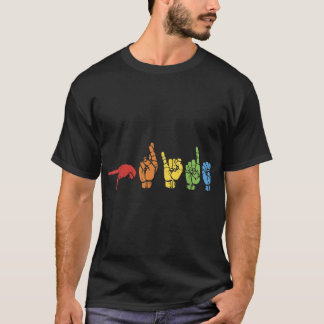 Camiseta Lenguaje de Rótulo Graciosa Bandera Arcoiris Gay L
