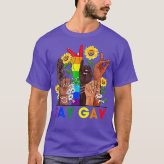 Camiseta Lenguaje de Rótulo manual dice que Gay habla Orgul