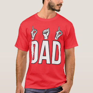 Camiseta Lenguaje de Rótulo masculino ASL Gesture Dad