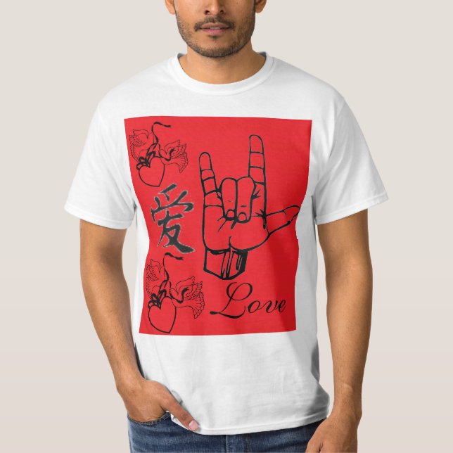 Camiseta Lenguaje de Rótulo me encanta el símbolo (Anverso)
