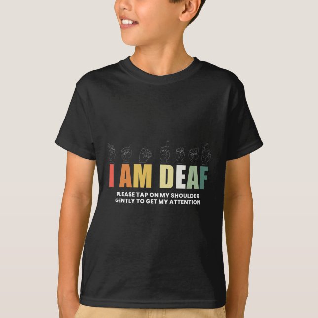 Camiseta Lenguaje De Rótulo Sordo-Silencio (Anverso)