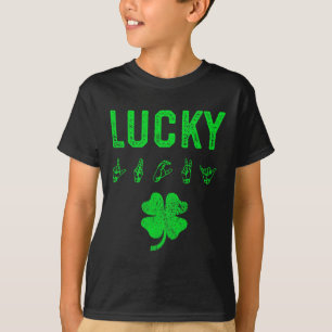 Camiseta Lenguaje de señas afortunado Concienciación sobre
