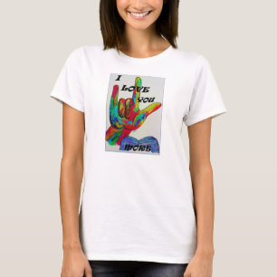 Camiseta Lenguaje de signos americano del ASL TE AMO MÁS