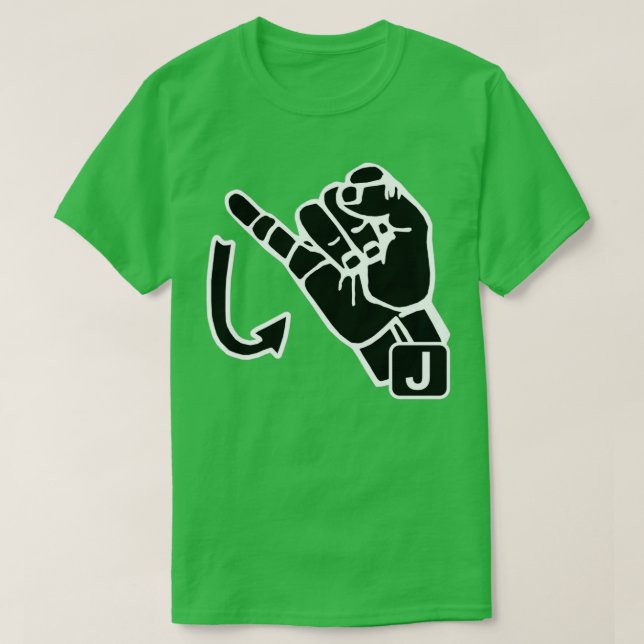 Camiseta Lenguaje de signos americano Letra J (Diseño del anverso)