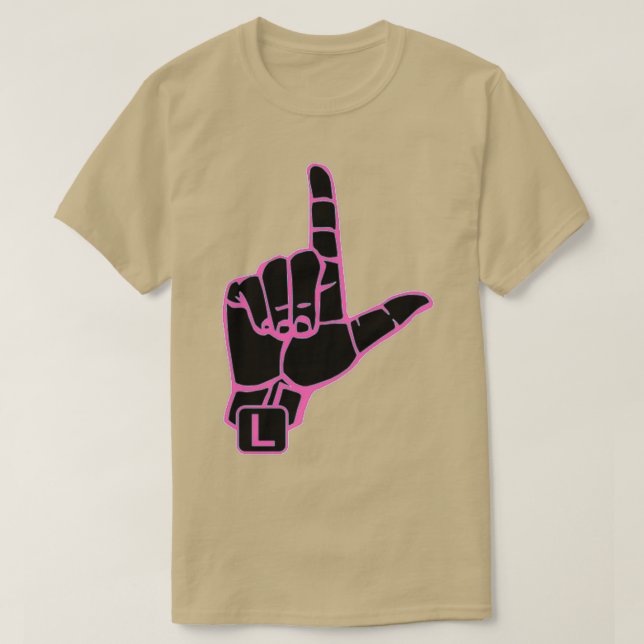Camiseta Lenguaje de signos americano Letra L chicas de col (Diseño del anverso)