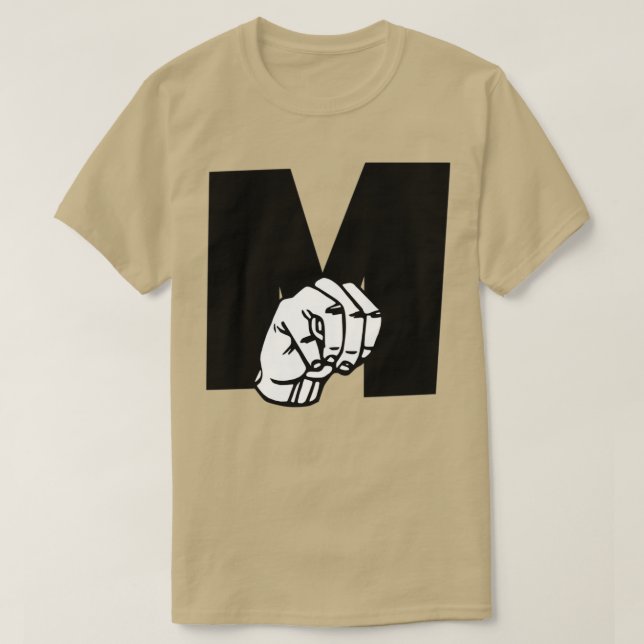 Camiseta Lenguaje de signos americano Letra M 1 (Diseño del anverso)