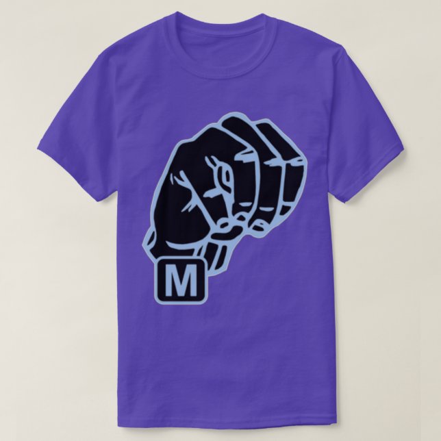 Camiseta Lenguaje de signos americano Letra M hombres y niñ (Diseño del anverso)