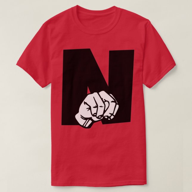 Camiseta Lenguaje de signos americano Letra N 1 (Diseño del anverso)