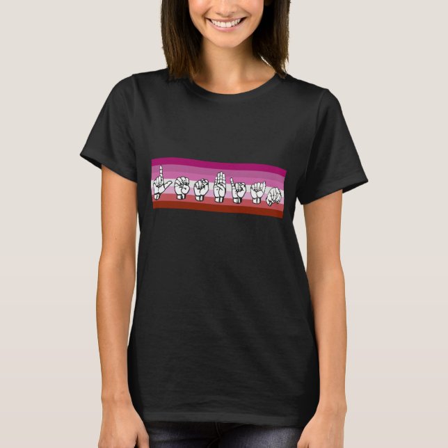 Camiseta Lenguaje de signos americano LGBT del orgullo (Anverso)
