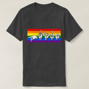 Camiseta Lenguaje de signos americano LGBT del orgullo del