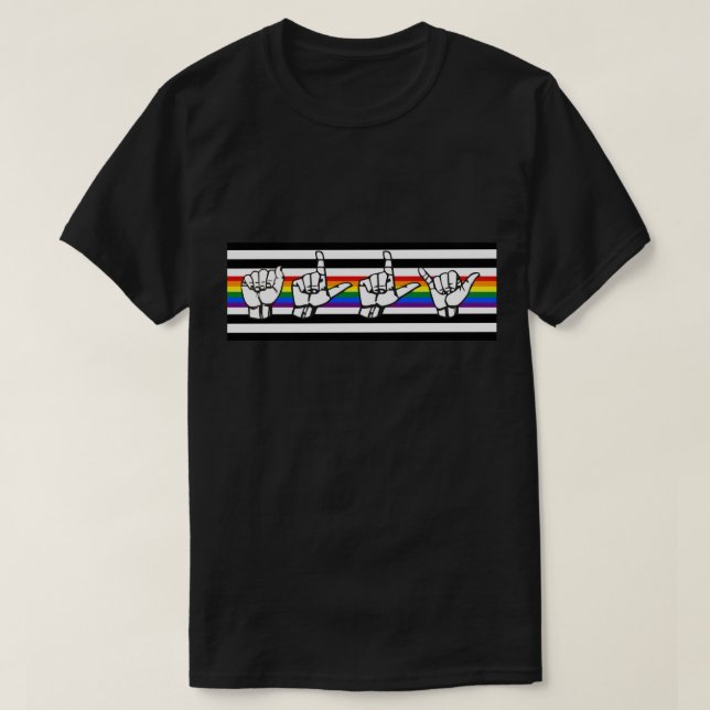 Camiseta Lenguaje de signos del americano del orgullo del (Diseño del anverso)