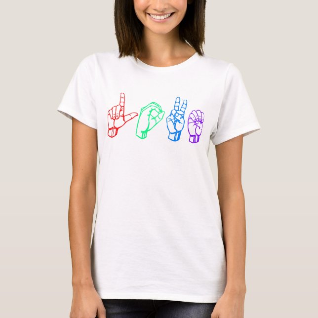 Camiseta Lenguaje de signos del AMOR (Anverso)