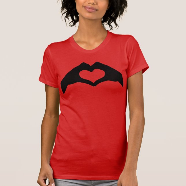 CAMISETA LENGUAJE DE SIGNOS DEL CORAZÓN DE LA MANO (Anverso)