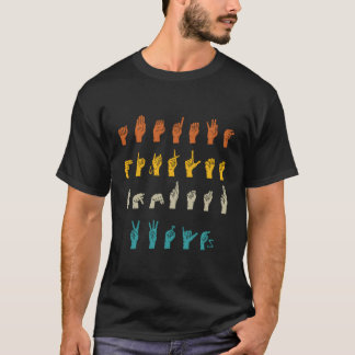 Camiseta Lenguaje Rótulo Alfabeto Sordo Y Regalo Sordo-Sile