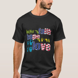 Camiseta Lenguaje Rótulo Americano 4 De Julio Fe Esperanza 