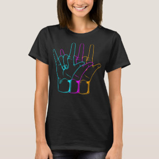 Camiseta Lenguaje Rótulo americano que te amo ASL