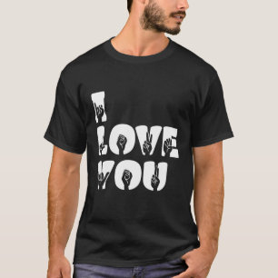 Camiseta Lenguaje Rótulo americano - Te amo ASL