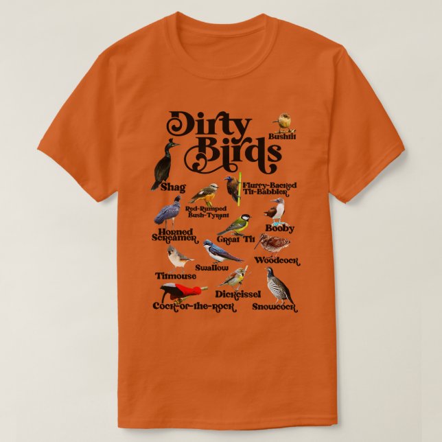 Camiseta Lenguaje sucio de las aves sucias (Diseño del anverso)