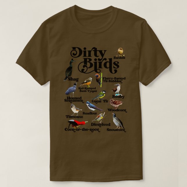 Camiseta Lenguaje sucio de las aves sucias (Diseño del anverso)