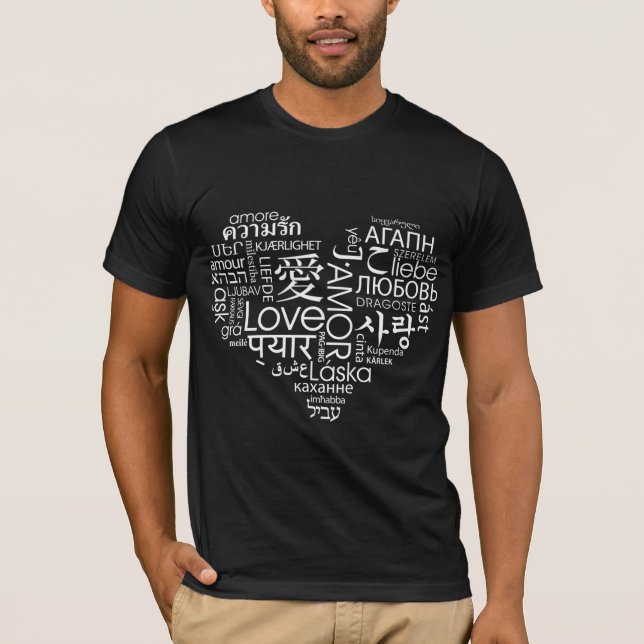 Camiseta Lenguas del corazón del amor (Anverso)