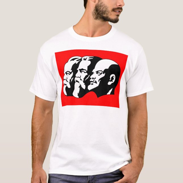 Camiseta Lenin, Marx, Engels, Unión Soviética, Comunismo (Anverso)