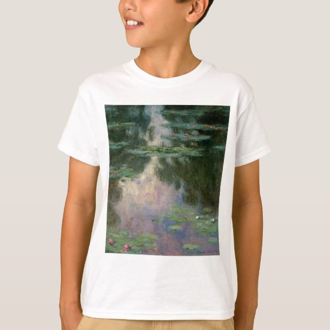 Camiseta LEÑOS DE AGUA EN EL ESTANQUE VERDE ROSA DE Claude  (Anverso)