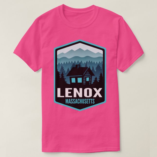 Camiseta Lenox Massachusetts Mountain Town Cabin  (Diseño del anverso)