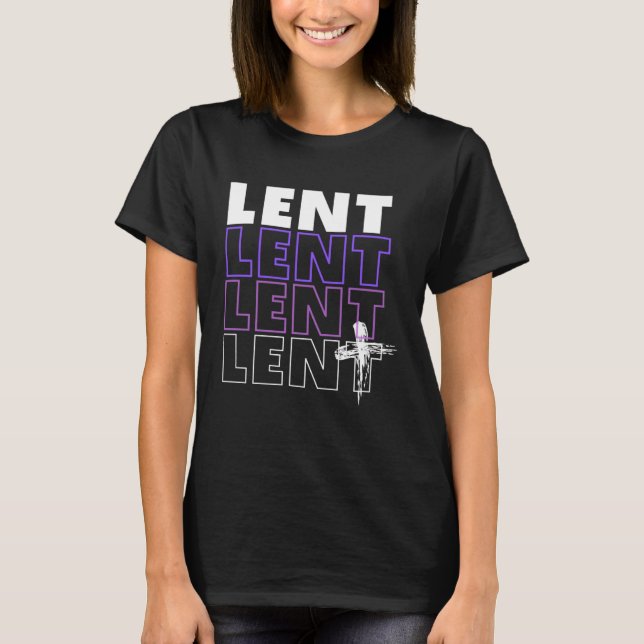 Camiseta LENT Typography with ash cross (Anverso)