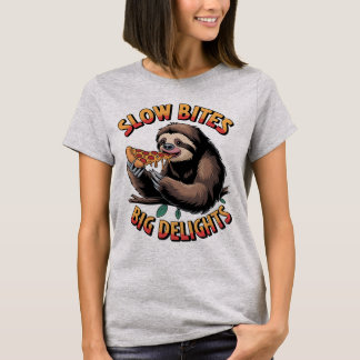 Camiseta Lenta Mordedura Grandes tragos, Graciosa Pizza De