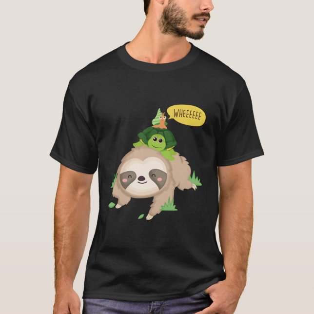 Camiseta Lenta perezosa amante de los animales perezosos (Anverso)