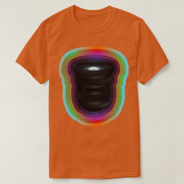 Camiseta Lente de cámara con borde de degradado (Diseño del anverso)