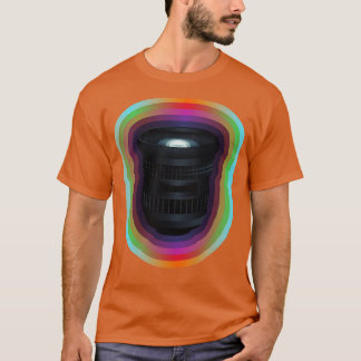 Camiseta Lente de cámara con borde de degradado