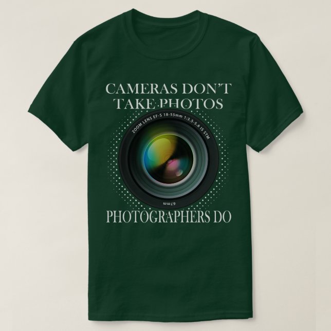 Camiseta Lente de cámara fotográfica (Diseño del anverso)
