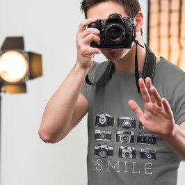 Camiseta Lente de cámaras antiguas de fotógrafo de Hipster