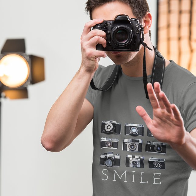 Camiseta Lente de cámaras antiguas de fotógrafo de Hipster (Subido por el creador)