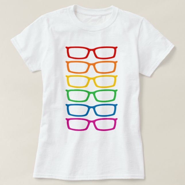 Camiseta Lentes de ojos arcoiris (Diseño del anverso)