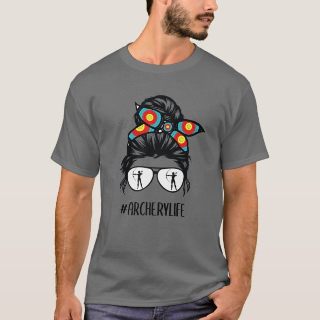 Camiseta Lentes de pelo de tiro con arco y desordenado (Anverso)