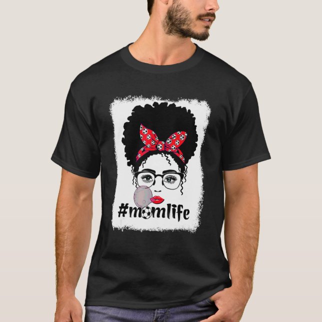 Camiseta Lentes de sol de madre de fútbol vida desordenada  (Anverso)