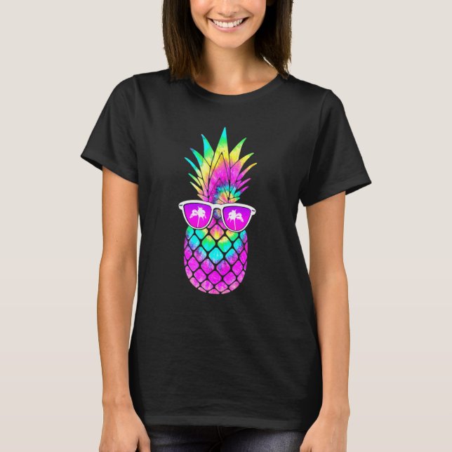 Camiseta Lentes de sol de piña y tinte de verano Diseño tro (Anverso)