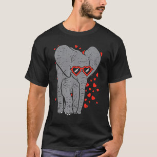 Camiseta Lentes elefantes para el corazón Día de San Valent